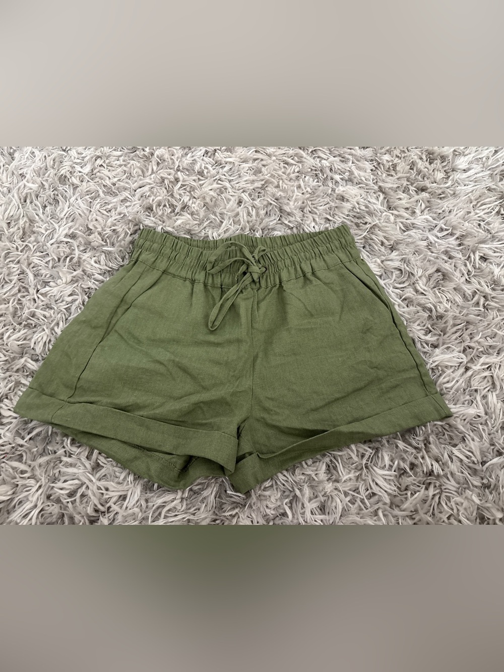 Love Tree Olive Green Drawstring Waist Shorts Size Small New With Tags